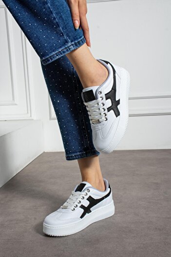 L.A Polo Beyaz Siyah Kadın Sneaker