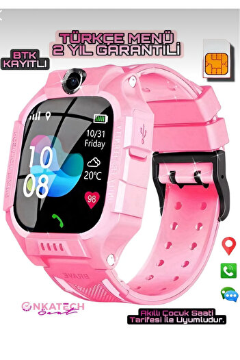 Onkatech Sim Kartlı Gps Lbs Konum Takipli Akıllı Çocuk Saati ( Btk Kayitli Yerli? Üreti?m )