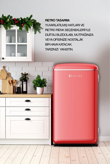 Dijitsu Db120rre Retro Kırmızı Buzdolabı