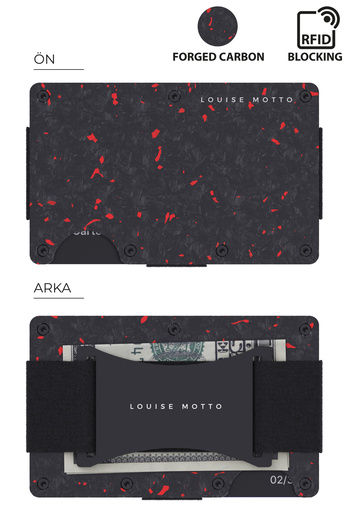 Louise Motto Küspedal Card Portfolio & Card Holder - Premium Seral (Red)