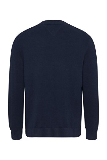 Tommy Hilfiger Чоловічий светр з логотипом бренду, підходить для щоденного використання, з органічної бавовни, темно-синій DM0DM18370