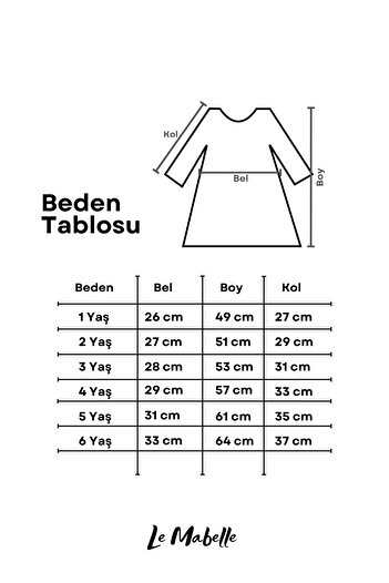 Le Mabelle Beyaz  Uzun Kollu Çiçek Nakışlı Kız Çocuk Elbise - Rina
