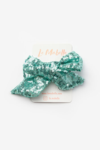 Le Mabelle Mint Sequined Girl's Clip Buckle