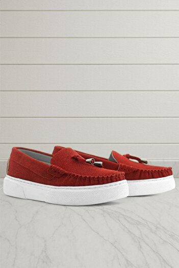 Rakerplus Red Suede Extra Light Children's Loafer Shoes