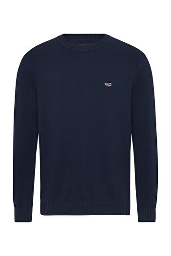 Tommy Hilfiger Чоловічий светр з логотипом бренду, підходить для щоденного використання, з органічної бавовни, темно-синій DM0DM18370