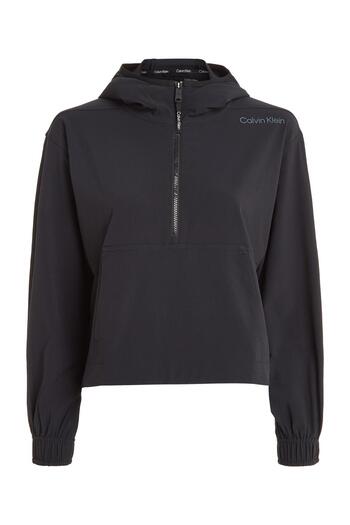 Calvin Klein Women's Brand Logo Brand Detailed Half Zipper Lightweight Ripstop Fabric Elastic Man with Logo