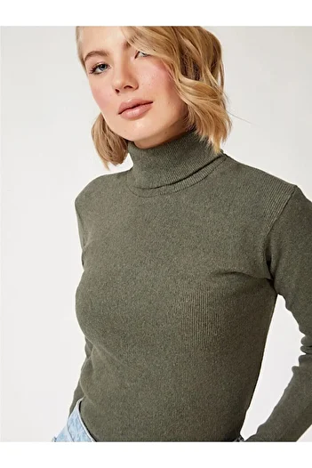 JAKARLI Pulover unisex din bumbac cu gât roscat, înălțat, slimfit