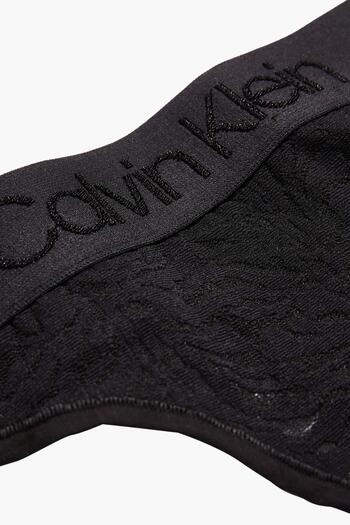 Calvin Klein Kadın Calvin Klein Logolu Elastik Bantlı Orta Yüksek Belli Yarı Transparan Streç Dantel
