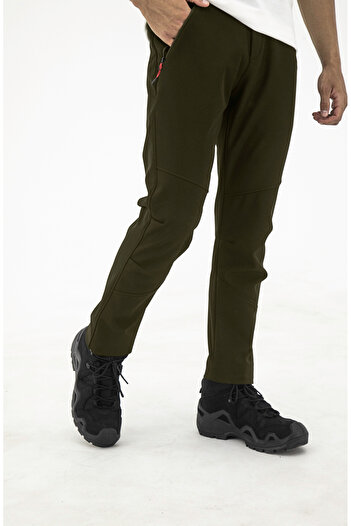Longberg Men's Winter Windproof Softshell Pants with Fleece Inside Prs-1779
