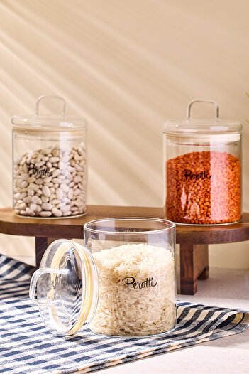 Perotti Hudson 3 Pcs 450 ml Borosilicate Glass Jar 9X10 cm