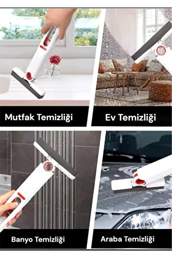 OSKAR FIRÇA Taşınabilir Mini Mop Kendinden Sıkmalı Mini Temizlik Paspası Mutfak Araba Banyo Camlarda Kullanım A+