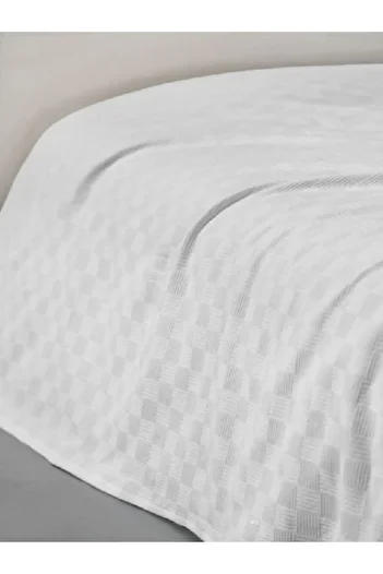 Cottonest 100% Cotton Couple Square Pattern White Pi̇Ke - Hotel Pi̇Ke