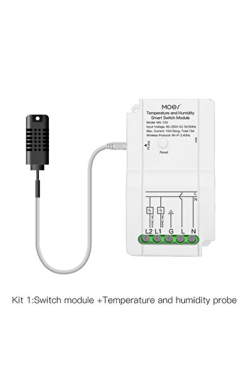 Choice 1 Module and 1 Probe WiFi Smart Temperature Humidity Switch Module Sensor Kits Dual Relay Output Sma