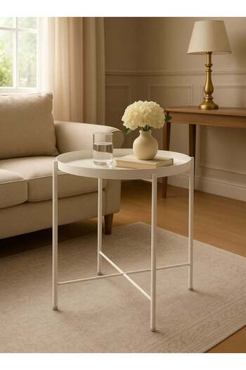 Domuik Round Steel Table White 45x53x45cm