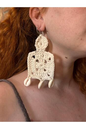 El örgüsü Ydr Design Hand Knitted Earrings