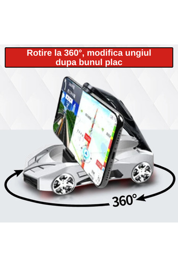 Inteliced 3in1 Phone Holder For Car or Home White, Inteliced®, 360° Rotating, Phone Number Display