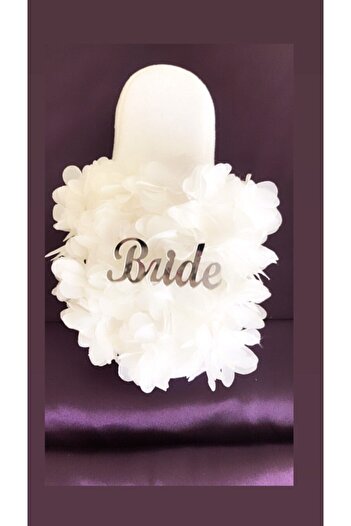 Hobigram Види тапочок Жіночі білі тапочки Bride Taç