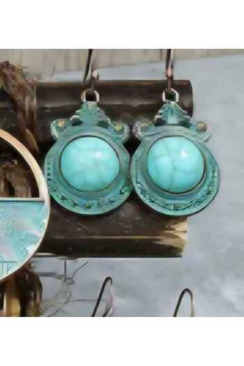 Ivory Pearl Ethnic Stone Retro Earrings