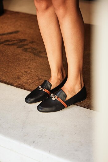 diclepolat Women's Loafer Buckle Casual Shoes Loriza Black