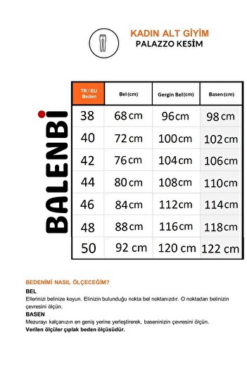 Balenbi 1003 Model Camel Color High Waist Lycra Palazzo Women's Trousers