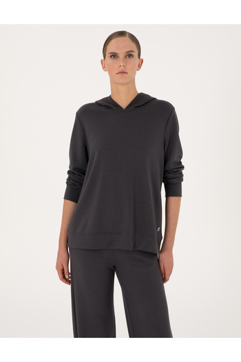 Pierre Cardin Anthracite Oversize Modal Blend Hooded Sweatshirt 50314972-Vr006