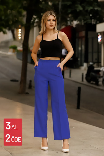 Feela Moda 1002 Palazzo High Waist Lycra Woven Women's Trousers
