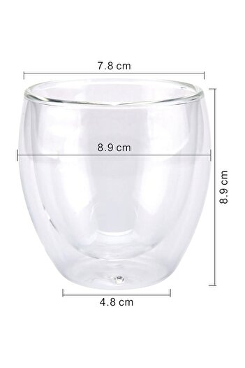 İdeas4comfort Set 6 glasses with double layer for coffee and tea, made of heat-resistant transparent glass, no han