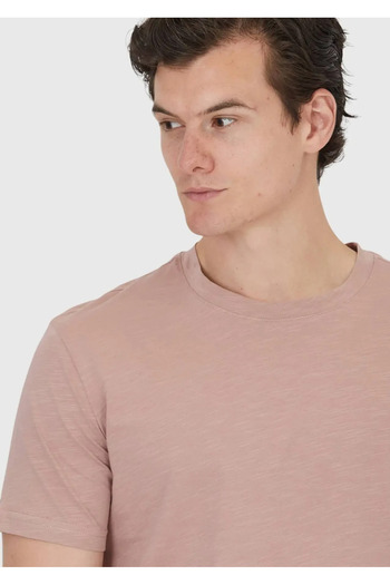 Ramsey Gül Kurusu Düz Bisiklet Yaka %100 Pamuk T-Shirt