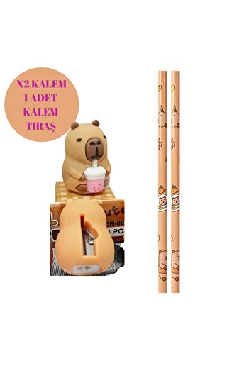 SEZİNCE Kapibara Pencil and Sharpener 2 Pencils