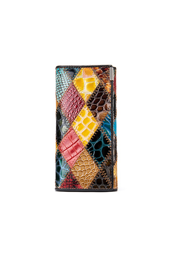 delis women's wallet, Candence PT1154, leather, multicolor pattern, 19 x 3 x 10 cm