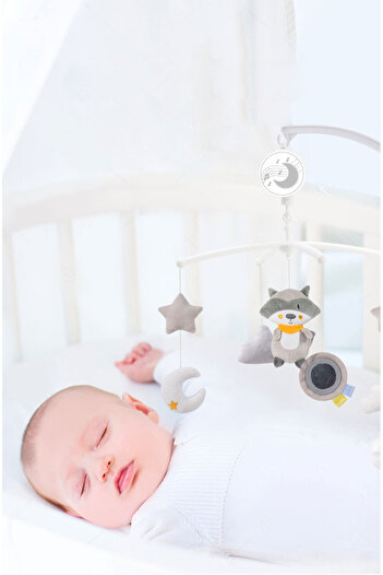 Konig Kids - سرير فوكس الموسيقي المتنقل مع ألعاب معلقة من القطيفة