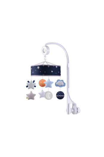 Konig Kids - سرير أطفال موسيقي متنقل مع نجوم وقمر وألعاب معلقة