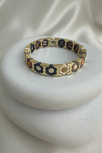 Modex Flower Pattern Row Special Series Rubber Bracelet