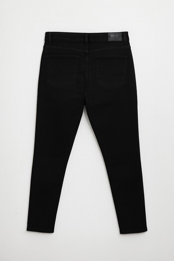 Bluewhite Women's Lycra Skinny Fit Black Jean Trousers