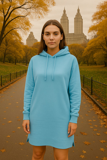 Duss Slim Fit Hooded Tunic with Hidden Pocket Detail and Side Slits