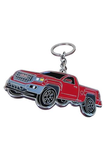 Generic Classic Red Pickup Truck Metal Keychain, Vintage Style Car Key Ring