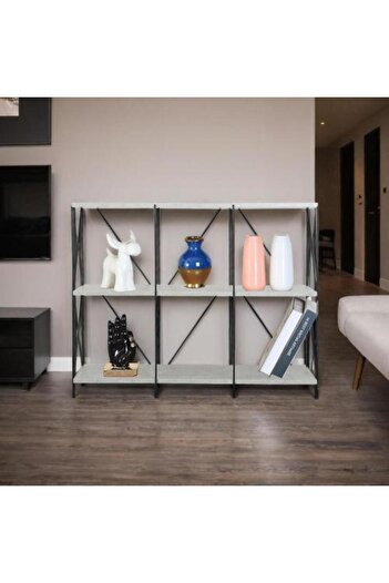 BAITY 3-Tier Wooden Malaysian Console Table - Grey