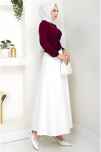 CNG MODA Puff Scuba Fabric Zippered Skirt