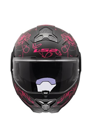 LS2 ADVANT 2 SOPHIA MAT SİYAH PEMBE MODÜLER KASK