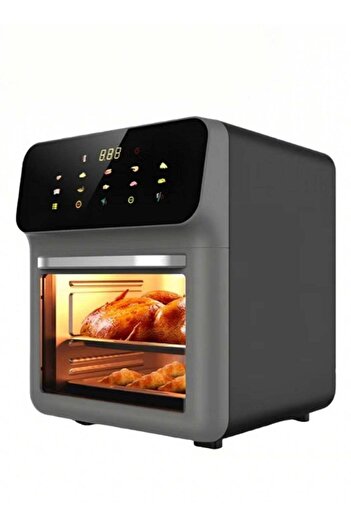 Denx Oil-free healthy air fryer for frying/grilling/baking, 12 liters, 1350 watts - grey