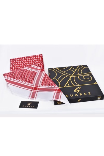 SUAREZ Dark red shemagh - classic elegance with a modern twist