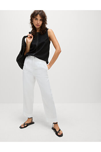 Marks & Spencer Saf Keten Tapered Pantolon