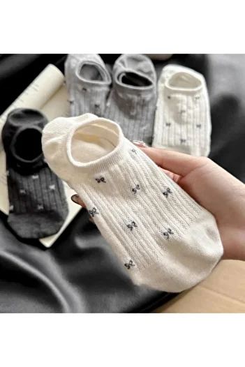Hobins Sportswear Company 5' Pair of Women's Soft Colored Invisible Lycra and Cotton Booties, Ballerina Socks