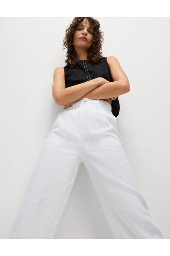 Marks & Spencer Saf Keten Tapered Pantolon