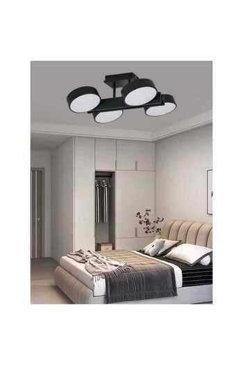 Jiju Candelabru LED negru 4x12w cu telecomandă WiFi 2.4G, 3 lumini reglabile