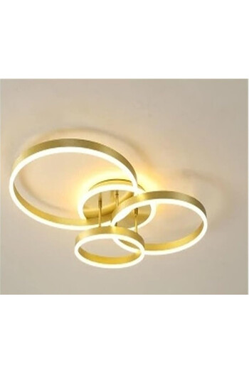 Jiju Candelabru LED auriu 160W, 3 cercuri 40+30+25 cm, WiFi, 3 lumini reglabile