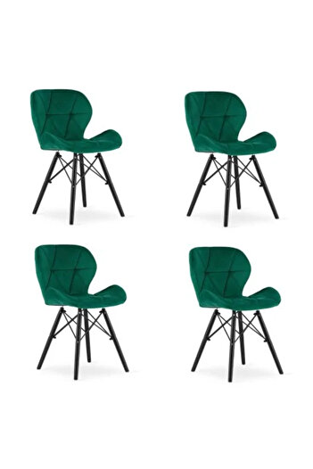 Artool Sada 4 scaune stil scandinav, Artool, Lago Velvet, catifea, lemn, verde a negru