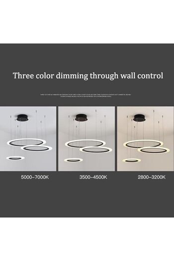 Jiju 74W D50cm minimalist LED chandelier Ring Brown, WiFi 2.4G remote control 3 lights dimmable