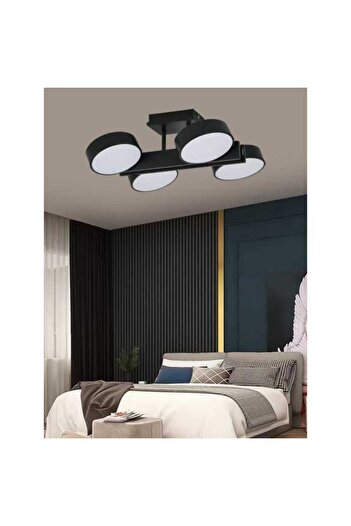 Jiju Candelabru LED negru 4x12w cu telecomandă WiFi 2.4G, 3 lumini reglabile