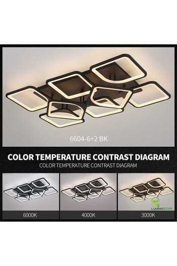 edc Black LED Chandelier with 2.4G wifi Remote Control with adjustable light/cold/warm/neutral intensity